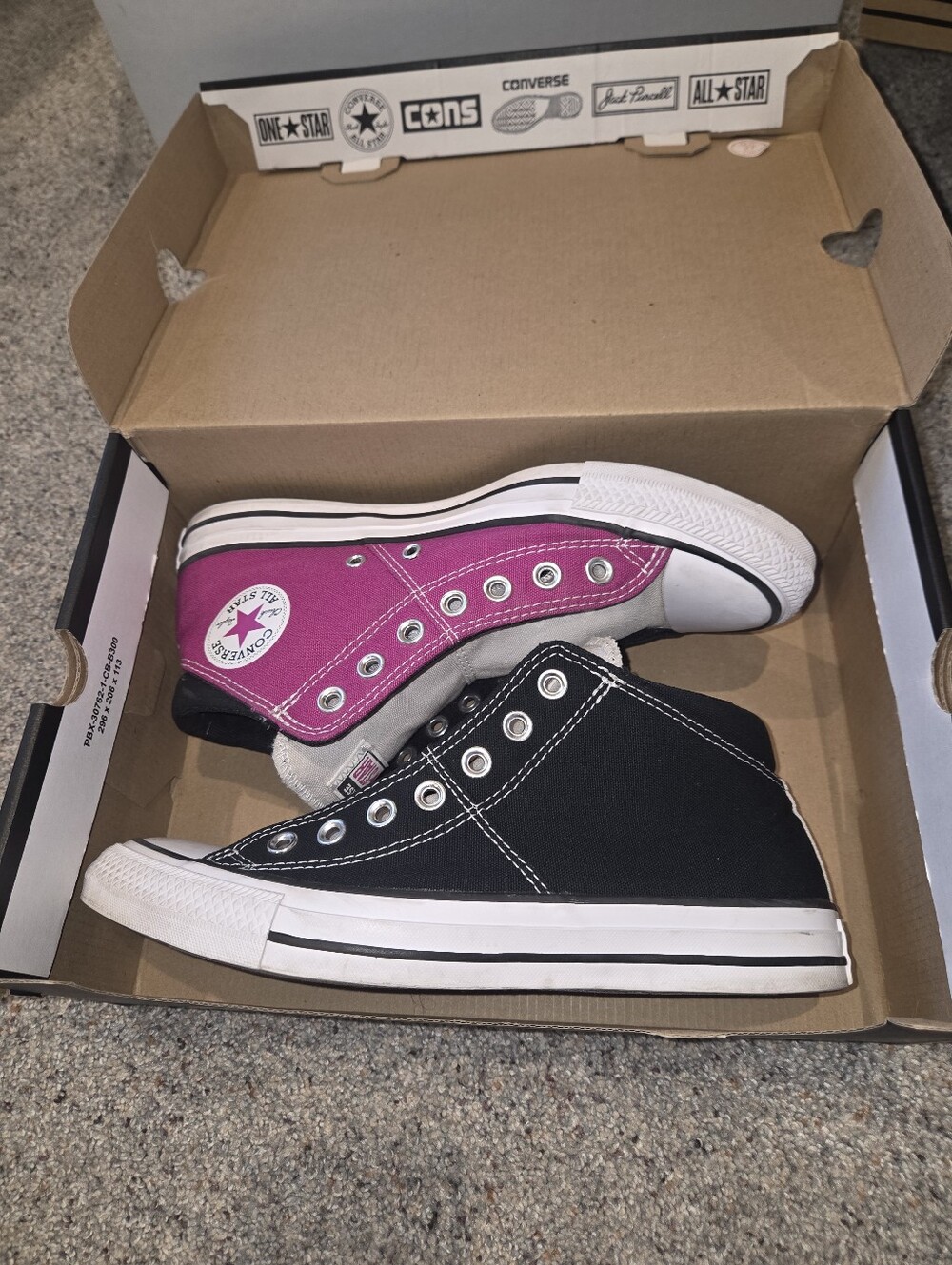 Converse Two-Tone Padded High Top Sneakers Pink & Black Womans Size 9